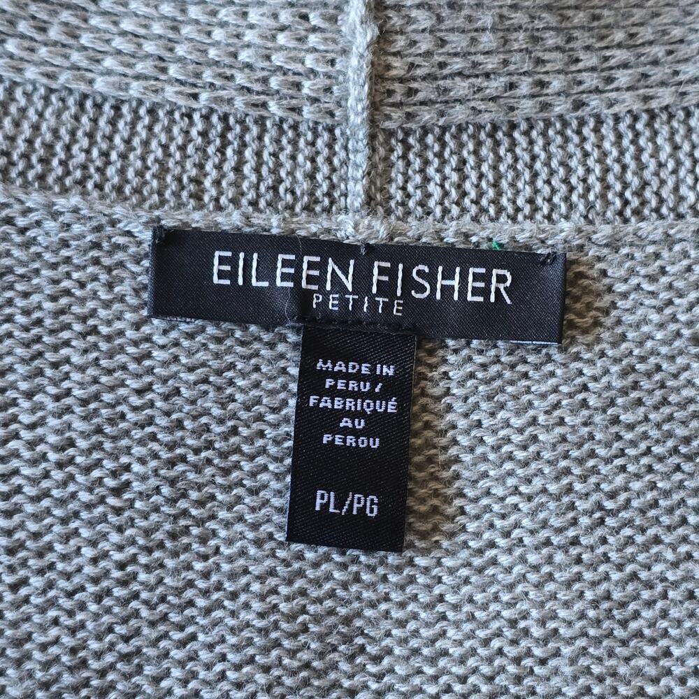 Eileen fisher Peruvian Organic Cotton Gray Long Cardigan L Layering Minimalist - Picture 5 of 11
